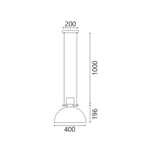 ΚΡΕΜΑΣΤΟ ΦΩΤΙΣΤΙΚΟ ACA HM250454 ΜΑΥΡΟ ΔΙΑΦΑΝΕΣ LED 10W 3000K IP20 D40XH120CM - Image 3