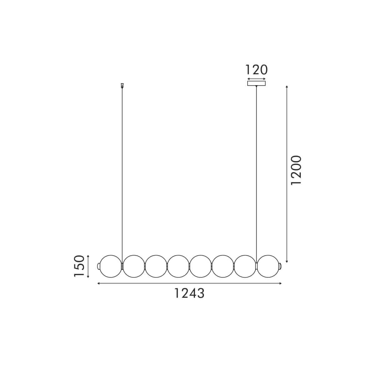 ΚΡΕΜΑΣΤΟ ΦΩΤΙΣΤΙΚΟ ACA HM2508 ΧΡΩΜΙΟ ΔΙΑΦΑΝΕΣ LED 27W 3000K IP20 L130XW15XH120CM - Image 2
