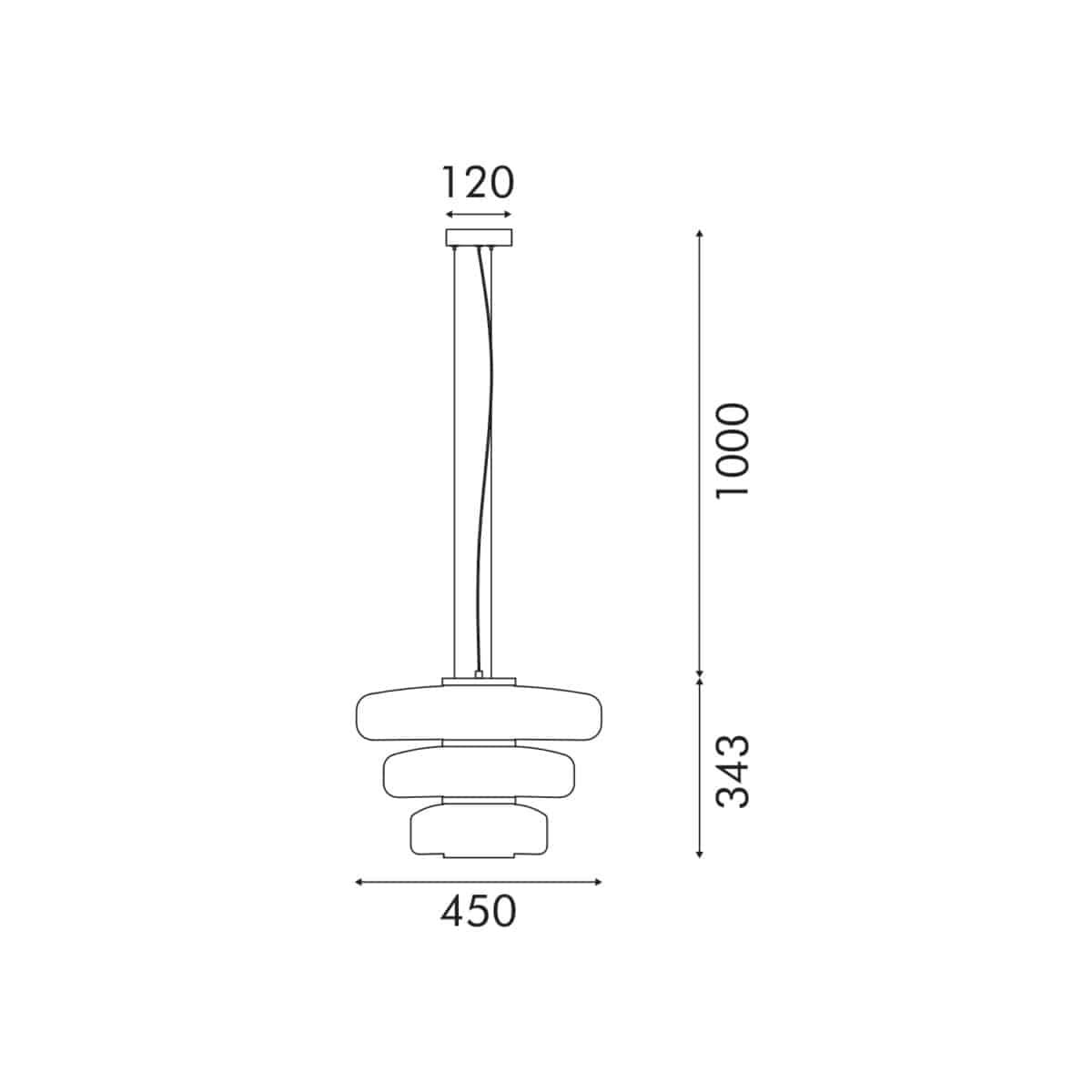 ΚΡΕΜΑΣΤΟ ΦΩΤΙΣΤΙΚΟ ACA HM25126CL ΑΣΗΜΙ ΔΙΑΦΑΝΕΣ LED 12W 3000K IP20 D45XH120CM - Image 2