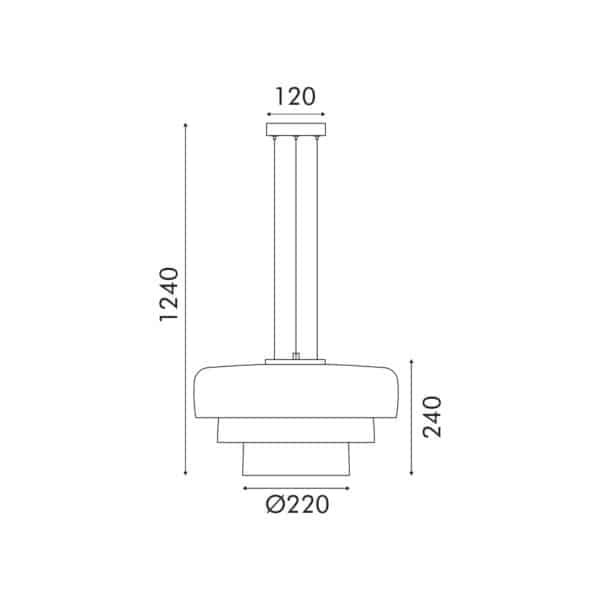 ΚΡΕΜΑΣΤΟ ΦΩΤΙΣΤΙΚΟ ACA HM25127SM ΟΡΕΙΧΑΛΚΟΣ ΦΙΜΕ LED 12W 3000K IP20 D42XH120CM - Image 3