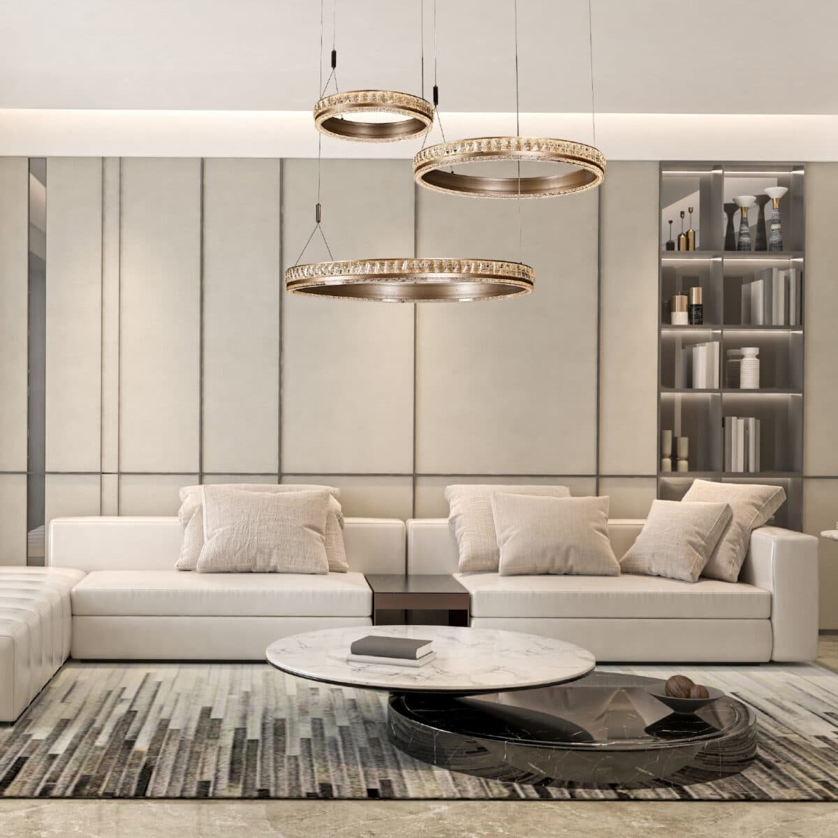 ΚΡΕΜΑΣΤΟ ΦΩΤΙΣΤΙΚΟ ACA HM25142L ΓΑΛΛΙΚΟ ΧΡΥΣΟ LED 90W 2700K-3000K-4000K IP20 L100XW80XH120CM - Image 2