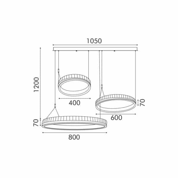 ΚΡΕΜΑΣΤΟ ΦΩΤΙΣΤΙΚΟ ACA HM25142L ΓΑΛΛΙΚΟ ΧΡΥΣΟ LED 90W 2700K-3000K-4000K IP20 L100XW80XH120CM - Image 3