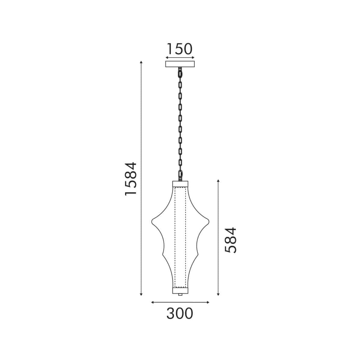 ΚΡΕΜΑΣΤΟ ΦΩΤΙΣΤΙΚΟ ACA HM25150SM ΜΑΥΡΟ ΦΙΜΕ LED 18W 3000K IP20 D30XH120CM - Image 3