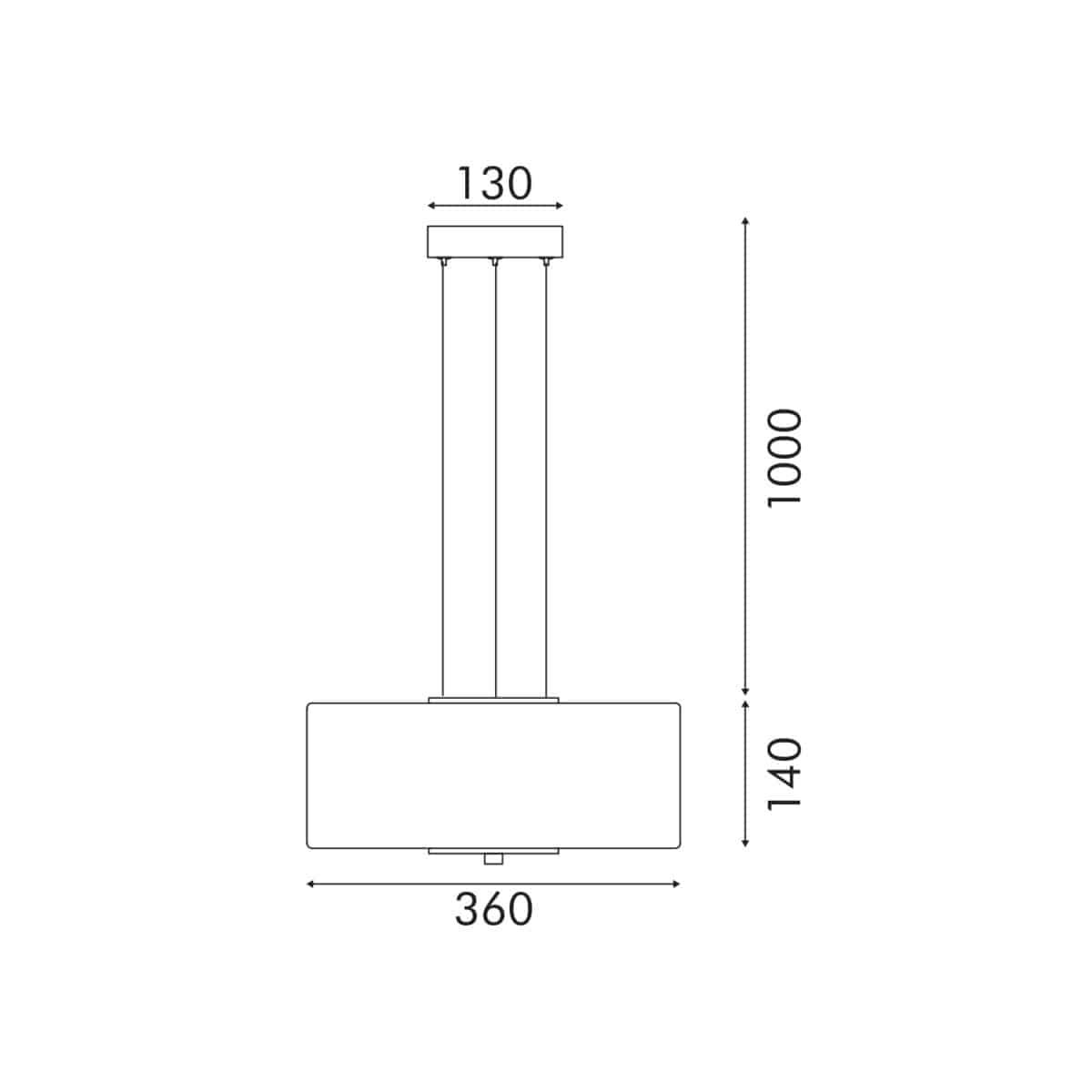 ΚΡΕΜΑΣΤΟ ΦΩΤΙΣΤΙΚΟ ACA HMD24153A ΜΑΥΡΟ ΔΙΑΦΑΝΕΣ LED 12W 3000K IP20 D36XH120CM - Image 3