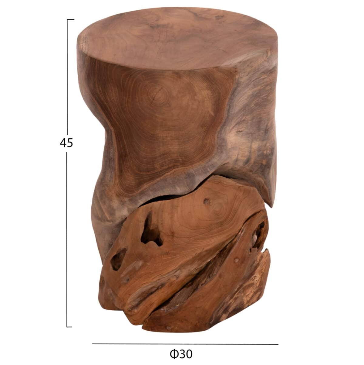 ΒΟΗΘΗΤΙΚΟ ΣΚΑΜΠΟ/ΤΡΑΠΕΖΑΚΙ STOMP HM9350.11 ΞΥΛΟ TEAK-ΦΥΣΙΚΟ Φ30x45Υεκ. - Image 2