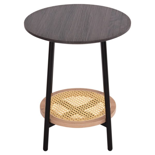 ΒΟΗΘΗΤΙΚΟ ΤΡΑΠΕΖAKI SEWELL HM18034 MDF ΣΕ ZEBRANO-ΜΕΤΑΛΛΙΚΑ ΠΟΔΙΑ-WICKER Φ45x55Υεκ - Image 3