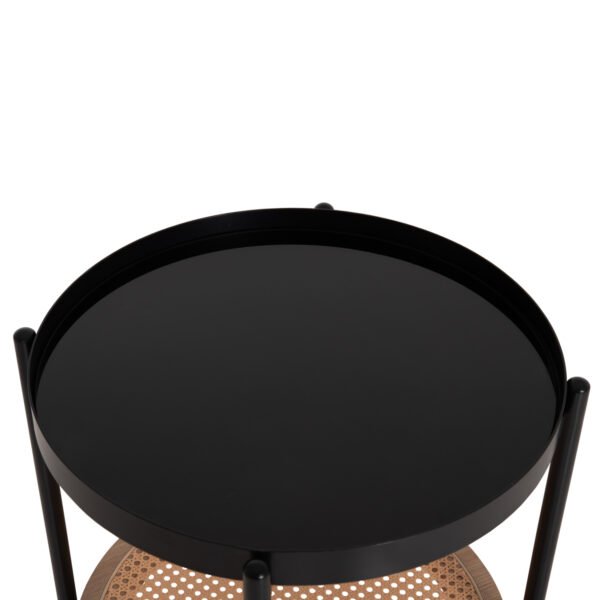 ΒΟΗΘΗΤΙΚΟ ΤΡΑΠΕΖΙ SEITZ HM18031 ΓΥΑΛΙ TOP-ΜΕΤΑΛΛΟ-RATTAN ΣΕ ΦΥΣΙΚΟ Φ50x56Υεκ. - Image 6