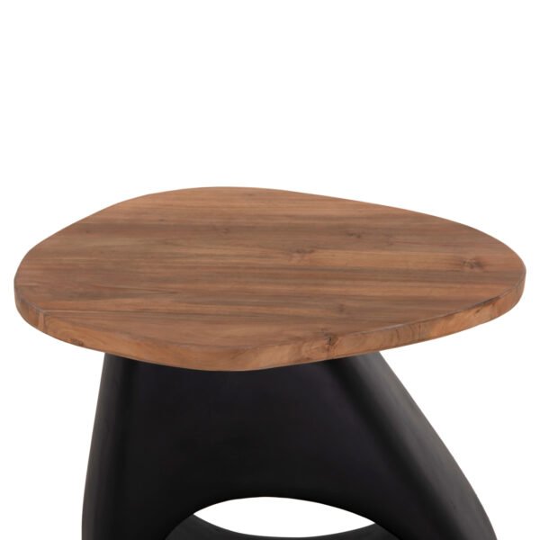 ΒΟΗΘΗΤΙΚΟ ΤΡΑΠΕΖΙ AIDA HM4692.01 FIBER CEMENT ΜΑΥΡΟ--ΞΥΛΟ TEAK TOP 47x60x59Υεκ - Image 4