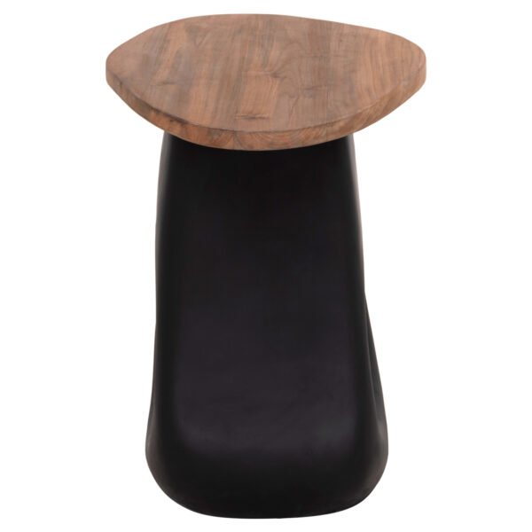 ΒΟΗΘΗΤΙΚΟ ΤΡΑΠΕΖΙ AIDA HM4692.01 FIBER CEMENT ΜΑΥΡΟ--ΞΥΛΟ TEAK TOP 47x60x59Υεκ - Image 6