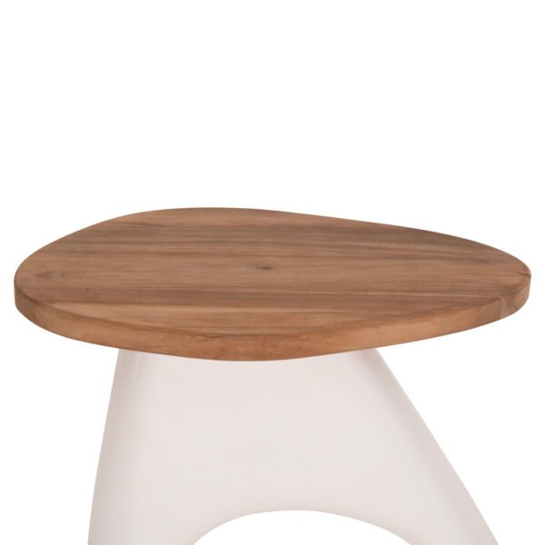 ΒΟΗΘΗΤΙΚΟ ΤΡΑΠΕΖΙ AIDA HM4692.02 FIBER CEMENT ΛΕΥΚΟ--ΞΥΛΟ TEAK TOP 47x60x59Υεκ - Image 4