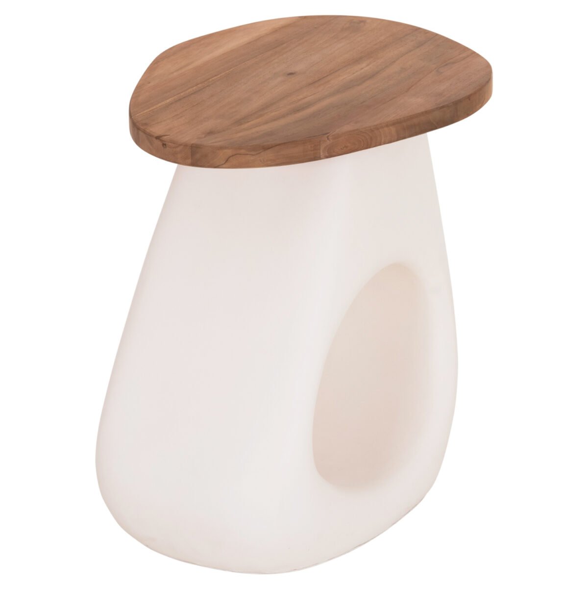 ΒΟΗΘΗΤΙΚΟ ΤΡΑΠΕΖΙ AIDA HM4692.02 FIBER CEMENT ΛΕΥΚΟ--ΞΥΛΟ TEAK TOP 47x60x59Υεκ - Image 7