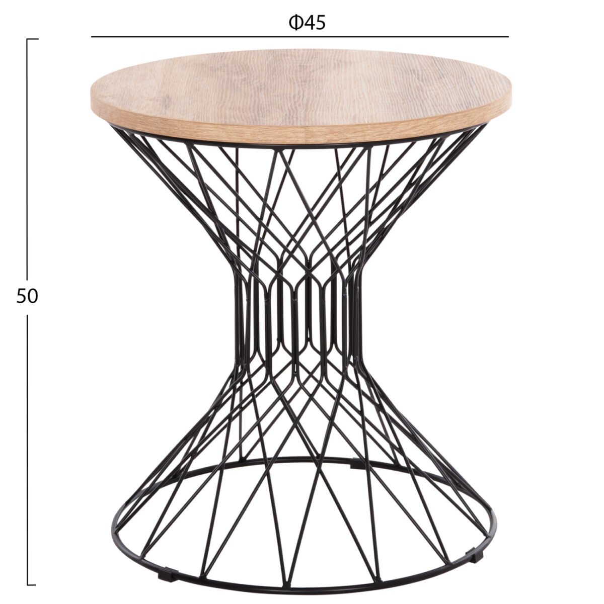 ΒΟΗΘΗΤΙΚΟ ΤΡΑΠΕΖΙ ΣΑΛΟΝΙΟΥ KEON HM18038.03 MDF TOP ΣΕ ΣΟΝΑΜΑ-ΜΕΤΑΛΛΟ Φ45x50Υεκ. - Image 2