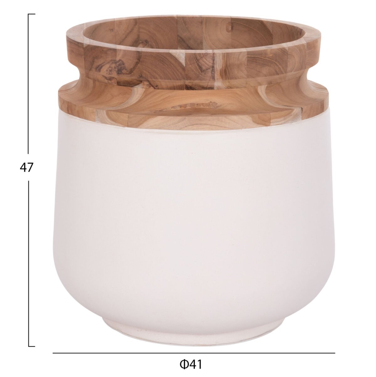ΔΙΑΚΟΣΜΗΤΙΚΑ ΒΑΖΑ ΔΑΠΕΔΟΥ 2ΤΜΧ LINTER HM21140.02 FIBER CEMENT ΛΕΥΚΟ-ΞΥΛΟ ΤΕΑΚ 47Υ & 60Υεκ - Image 2