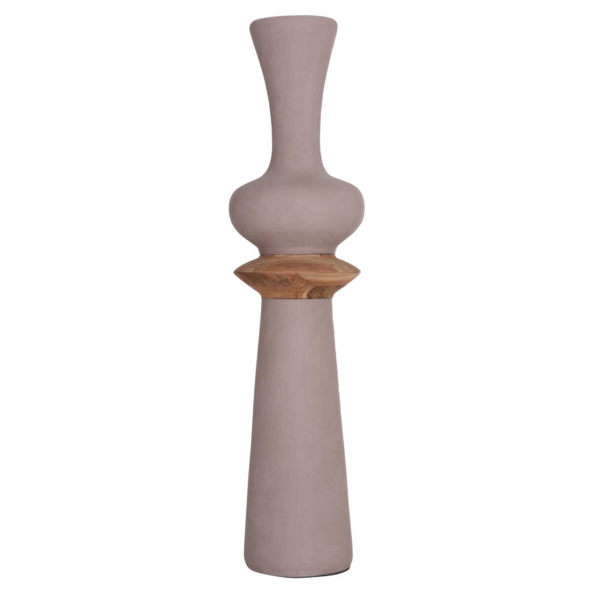 ΔΙΑΚΟΣΜΗΤΙΚΟ ΒΑΖΟ ΔΑΠΕΔΟΥ NEBULA HM4660.05L FIBER CEMENT TAUPE--ΞΥΛΟ ΤΕΑΚ Φ45x172Υεκ - Image 3