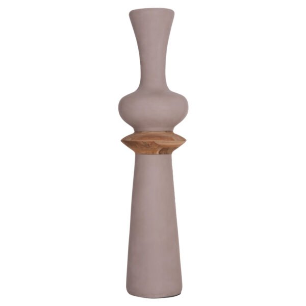 ΔΙΑΚΟΣΜΗΤΙΚΟ ΒΑΖΟ ΔΑΠΕΔΟΥ NEBULA HM4660.05L FIBER CEMENT TAUPE--ΞΥΛΟ ΤΕΑΚ Φ45x172Υεκ - Image 3