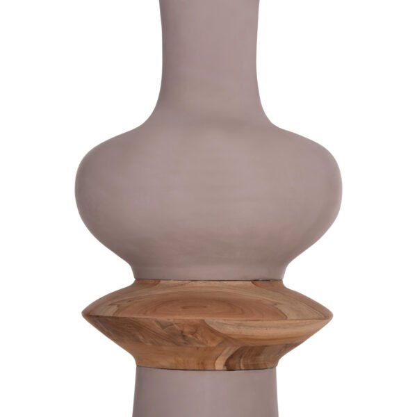 ΔΙΑΚΟΣΜΗΤΙΚΟ ΒΑΖΟ ΔΑΠΕΔΟΥ NEBULA HM4660.05L FIBER CEMENT TAUPE--ΞΥΛΟ ΤΕΑΚ Φ45x172Υεκ - Image 5