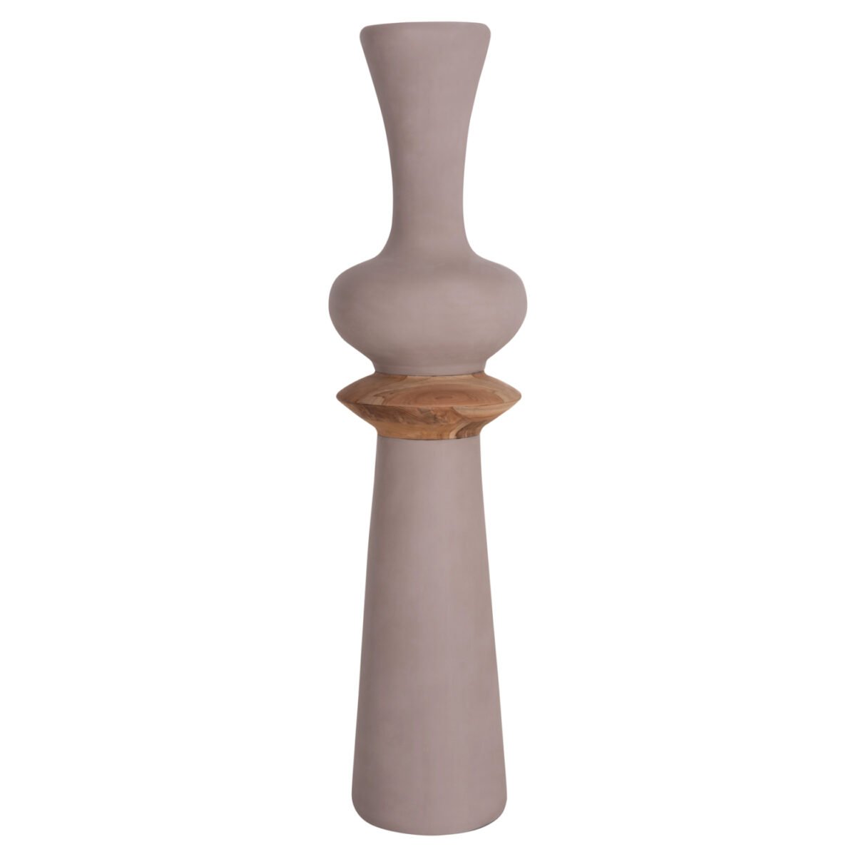 ΔΙΑΚΟΣΜΗΤΙΚΟ ΒΑΖΟ ΔΑΠΕΔΟΥ NEBULA HM4660.05L FIBER CEMENT TAUPE--ΞΥΛΟ ΤΕΑΚ Φ45x172Υεκ - Image 7