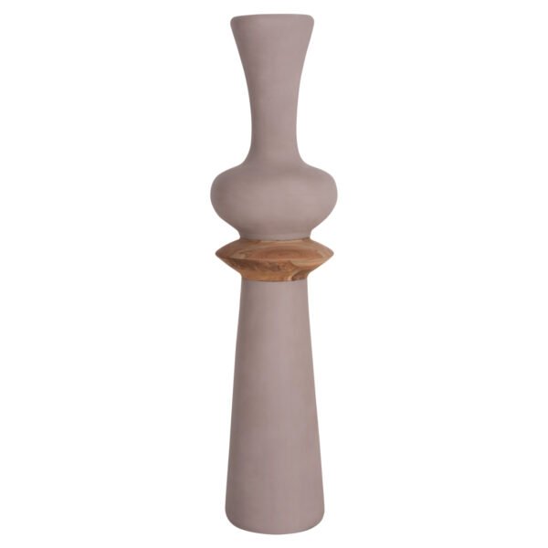 ΔΙΑΚΟΣΜΗΤΙΚΟ ΒΑΖΟ ΔΑΠΕΔΟΥ NEBULA HM4660.05L FIBER CEMENT TAUPE--ΞΥΛΟ ΤΕΑΚ Φ45x172Υεκ - Image 7