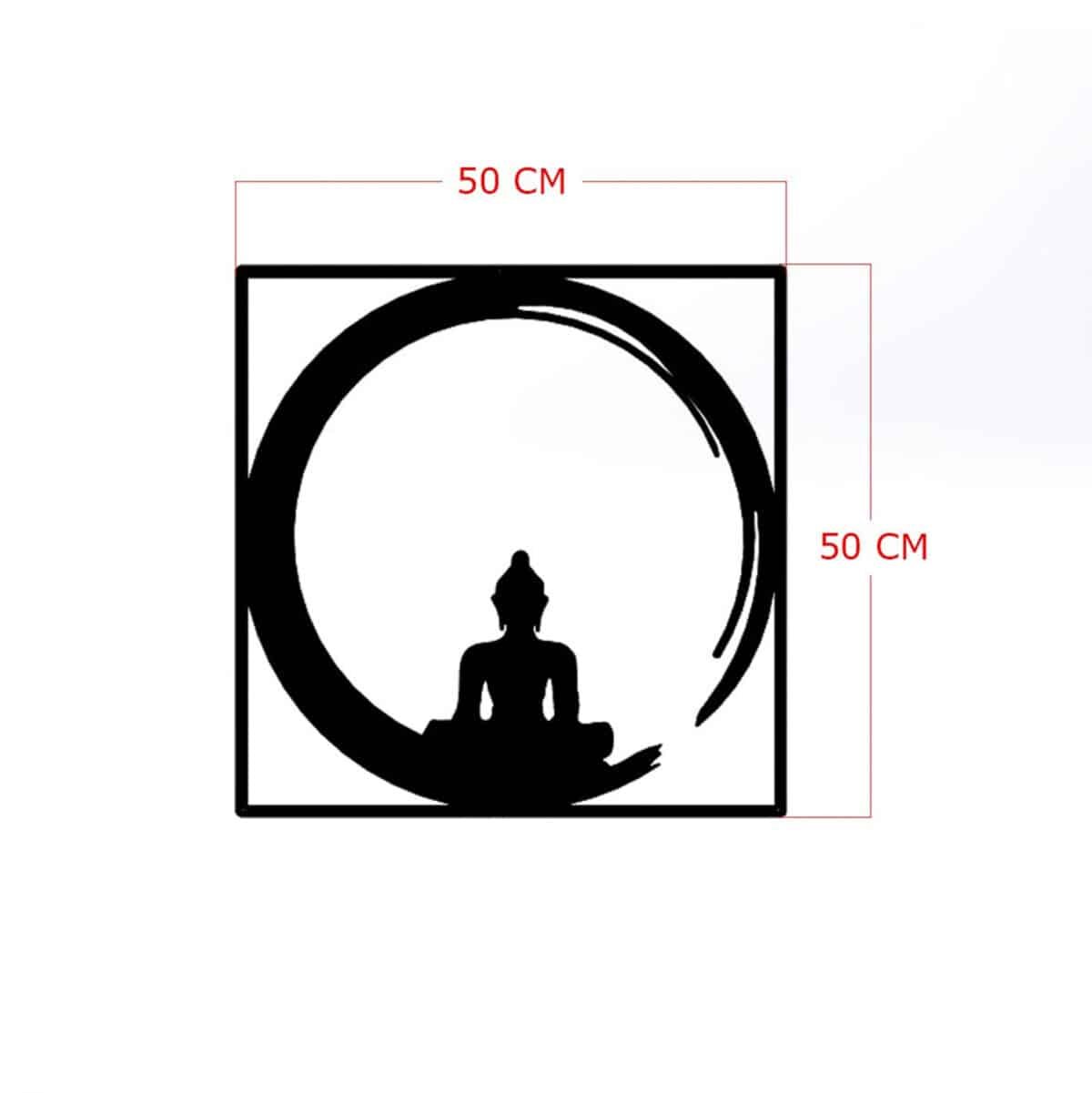 ΔΙΑΚΟΣΜΗΤΙΚΟ ΤΟΙΧΟΥ 100% ΜΕΤΑΛΛΙΚΟ ΜΑΥΡΟ BUDDHA FIGURE 50Χ50 HM7210 - Image 2