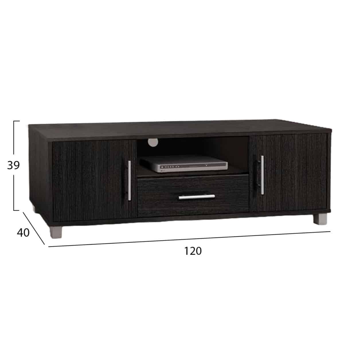 ΕΠΙΠΛΟ ΤΗΛΕΟΡΑΣΗΣ MACIE ΜΕΛΑΜΙΝΗΣ HM2203.01 ZEBRANO 120x40x39Y εκ. - Image 3