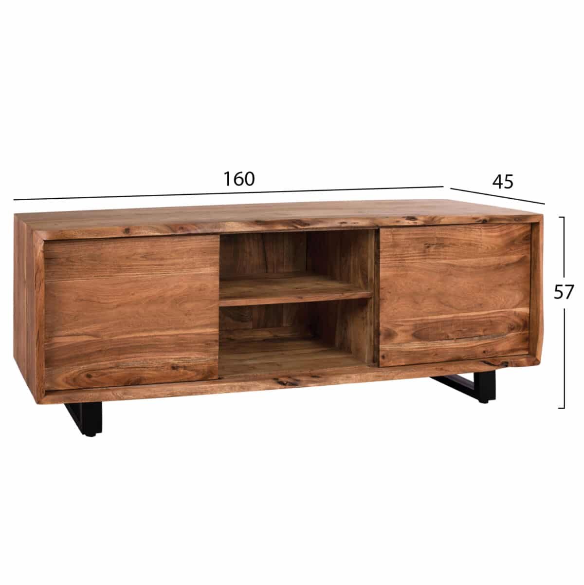 ΕΠΙΠΛΟ TV HM8185.11 NICOLE ΑΠΟ ΜΑΣΙΦ ΞΥΛΟ ΑΚΑΚΙΑΣ ΦΥΣΙΚΟ 160x45x57Υεκ. - Image 2