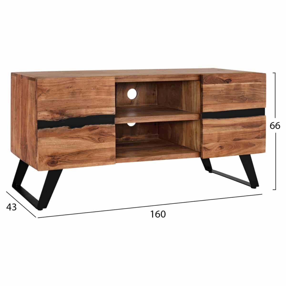 ΕΠΙΠΛΟ TV ALICIA ΜΑΣΙΦ ΞΥΛΟ ΑΚΑΚΙΑΣ ΦΥΣΙΚΟ HM8174.11 160x43x66Y εκ. - Image 2