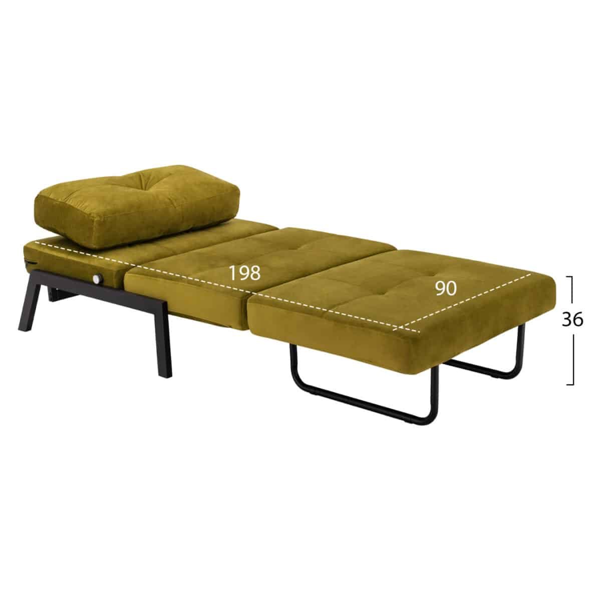 HM3078.13 ΠΟΛΥΘΡΟΝΑ ΚΡΕΒΑΤΙ, ΒΕΛΟΥΔΟ ΛΑΔΙ  95x92x66Υ εκ. - Image 3