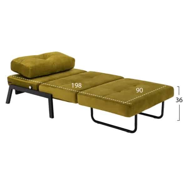 HM3078.13 ΠΟΛΥΘΡΟΝΑ ΚΡΕΒΑΤΙ, ΒΕΛΟΥΔΟ ΛΑΔΙ  95x92x66Υ εκ. - Image 3