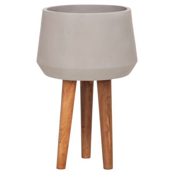 ΓΛΑΣΤΡΑ ΕΣΩΤ.ΧΩΡΟΥ QUAN HM4680.03L FIBER CEMENT ΓΚΡΙ--ΒΑΣΗ TEAK Φ38x62Υεκ - Image 3