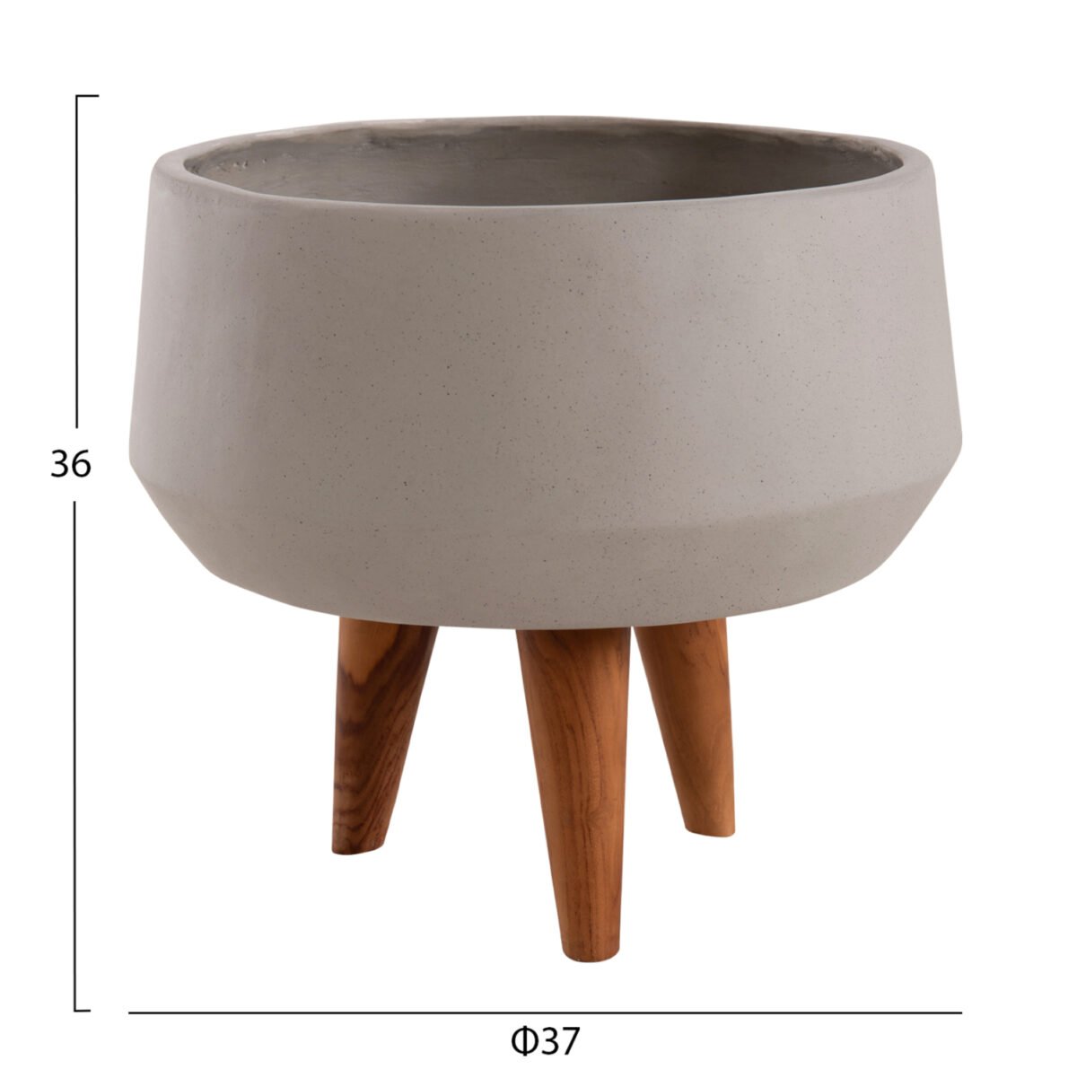 ΓΛΑΣΤΡΑ ΕΣΩΤ.ΧΩΡΟΥ QUAN HM4680.03S FIBER CEMENT ΓΚΡΙ--ΒΑΣΗ TEAK Φ37x36Υεκ - Image 2