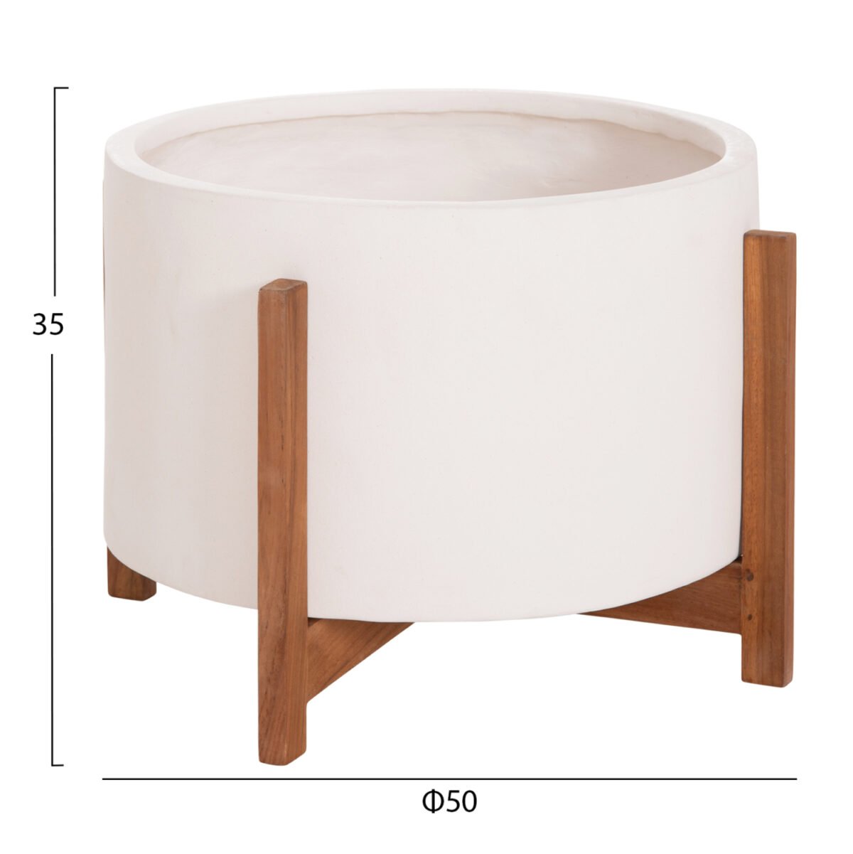 ΓΛΑΣΤΡΑ/ΚΑΣΠΟ ΕΣΩΤ.ΧΩΡΟΥ HOFF HM4682.02L FIBER CEMENT ΛΕΥΚΟ-TEAK ΒΑΣΗ Φ50x35Υεκ - Image 2