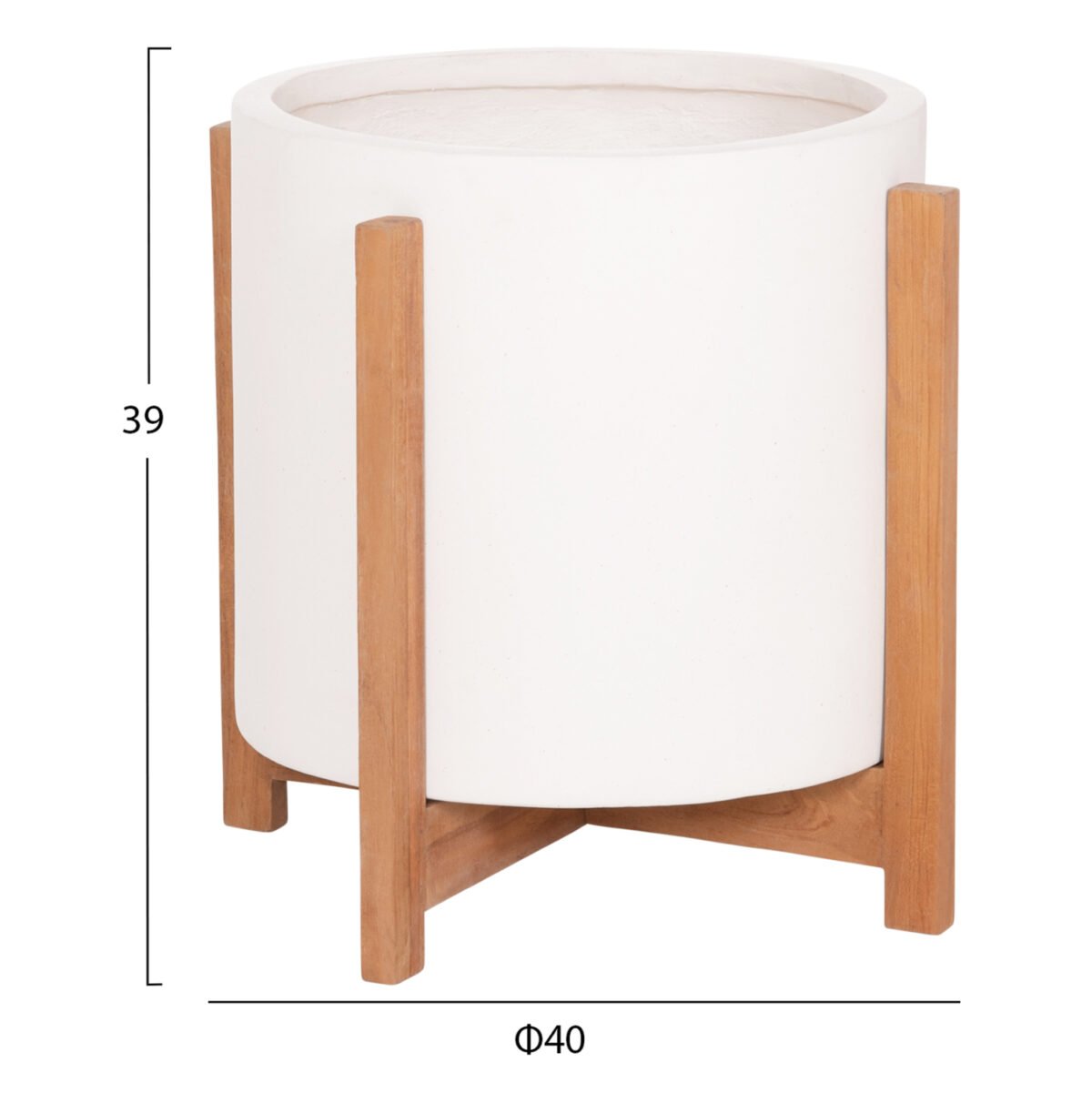 ΓΛΑΣΤΡΑ/ΚΑΣΠΟ ΕΣΩΤ.ΧΩΡΟΥ HOFF HM4682.02M FIBER CEMENT ΛΕΥΚΟ-TEAK ΒΑΣΗ Φ40x39Υεκ - Image 2