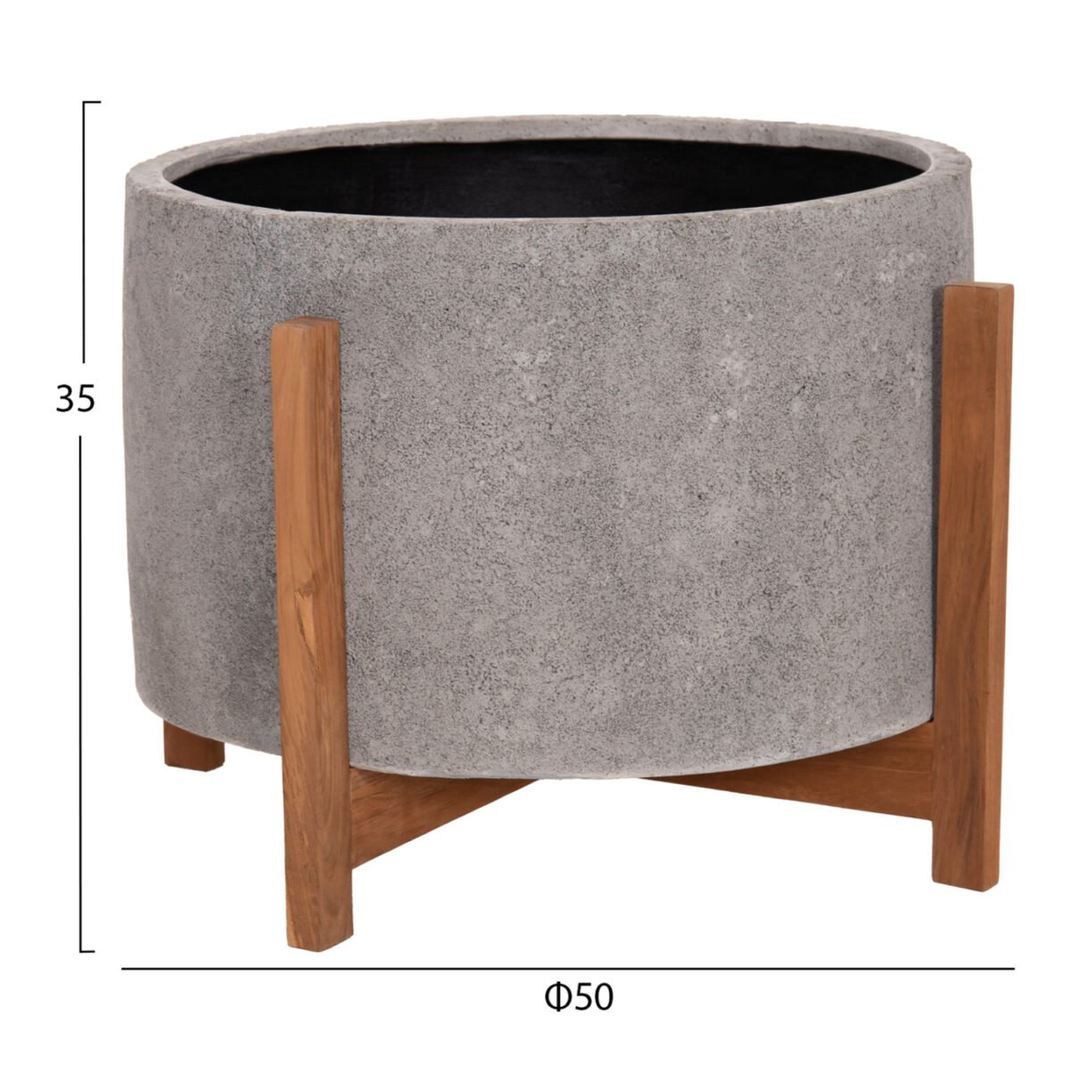 ΓΛΑΣΤΡΑ/ΚΑΣΠΟ ΕΣΩΤ.ΧΩΡΟΥ HOFF HM4682.03L FIBER CEMENT ΓΚΡΙ-TEAK ΒΑΣΗ Φ50x35Υεκ - Image 2