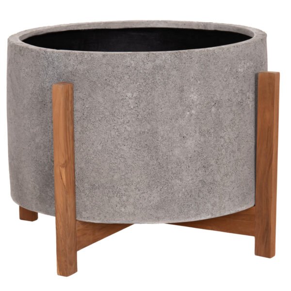 ΓΛΑΣΤΡΑ/ΚΑΣΠΟ ΕΣΩΤ.ΧΩΡΟΥ HOFF HM4682.03L FIBER CEMENT ΓΚΡΙ-TEAK ΒΑΣΗ Φ50x35Υεκ