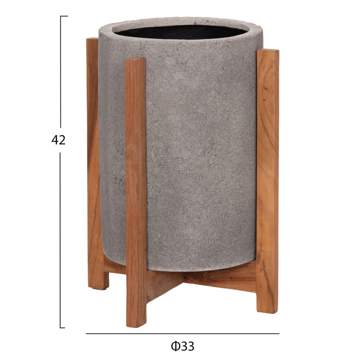 ΓΛΑΣΤΡΑ/ΚΑΣΠΟ ΕΣΩΤ.ΧΩΡΟΥ HOFF HM4682.03S FIBER CEMENT ΓΚΡΙ-TEAK ΒΑΣΗ Φ33x42Υεκ - Image 2