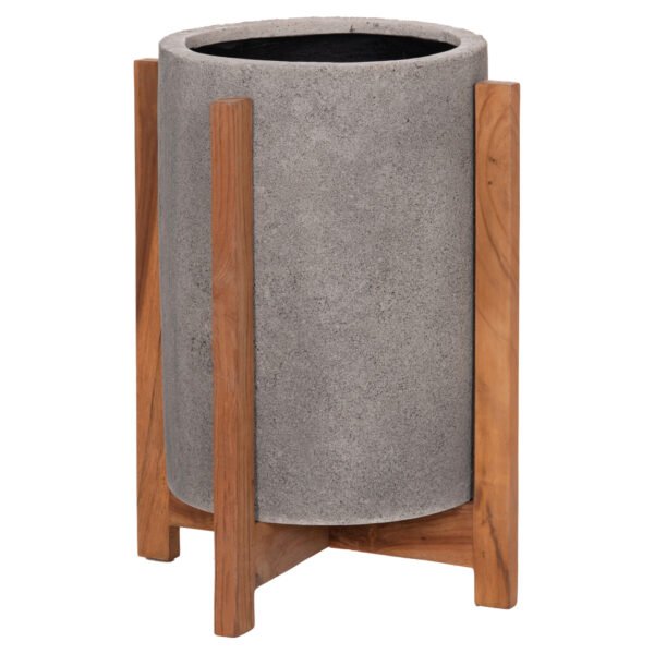 ΓΛΑΣΤΡΑ/ΚΑΣΠΟ ΕΣΩΤ.ΧΩΡΟΥ HOFF HM4682.03S FIBER CEMENT ΓΚΡΙ-TEAK ΒΑΣΗ Φ33x42Υεκ