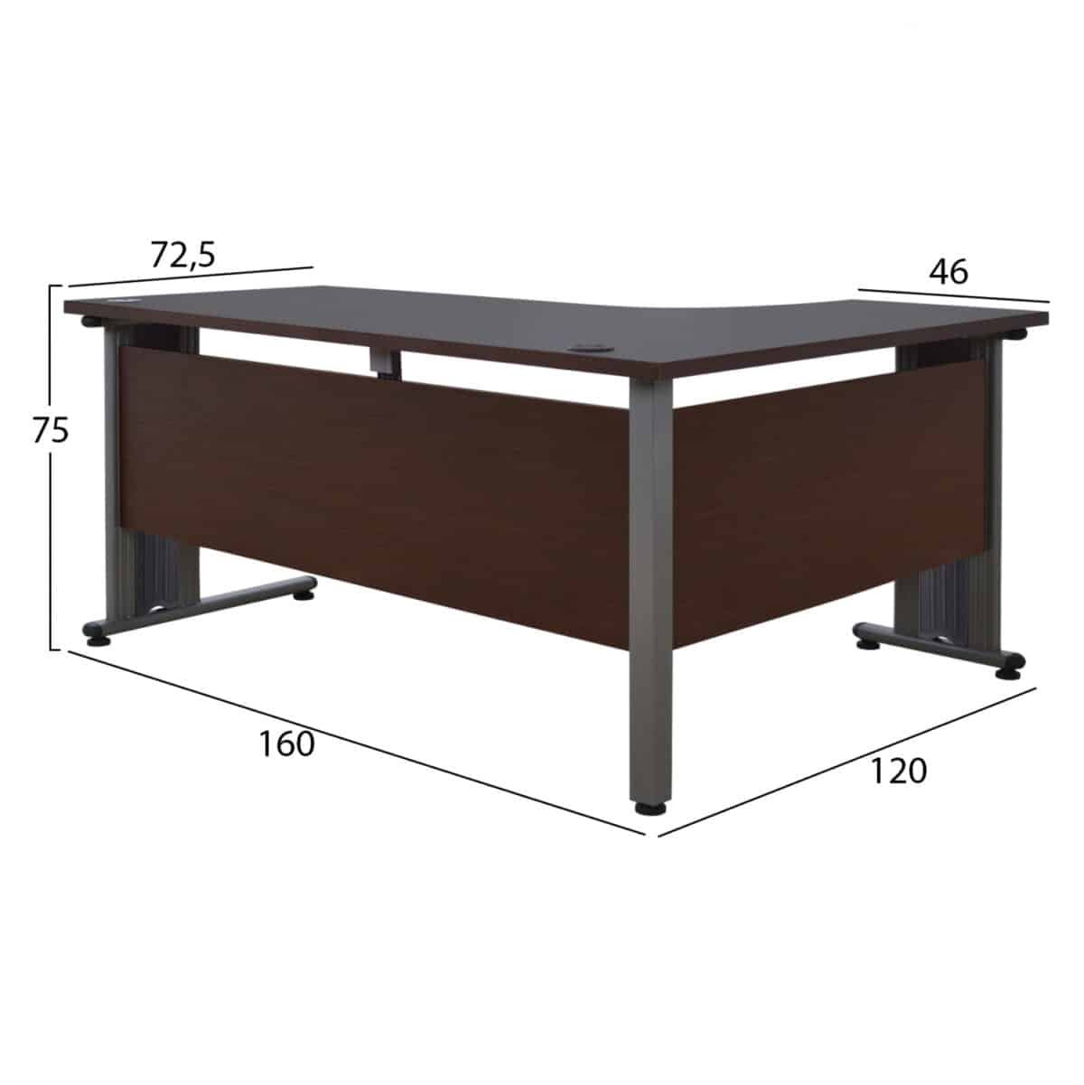 ΓΡΑΦΕΙΟ ΕΠΑΓΓΕΛΜΑΤΙΚΟ VALDEN HM2043.02L WENGE ΑΡΙΣΤΕΡΗ ΓΩΝΙΑ 160X120 - Image 2
