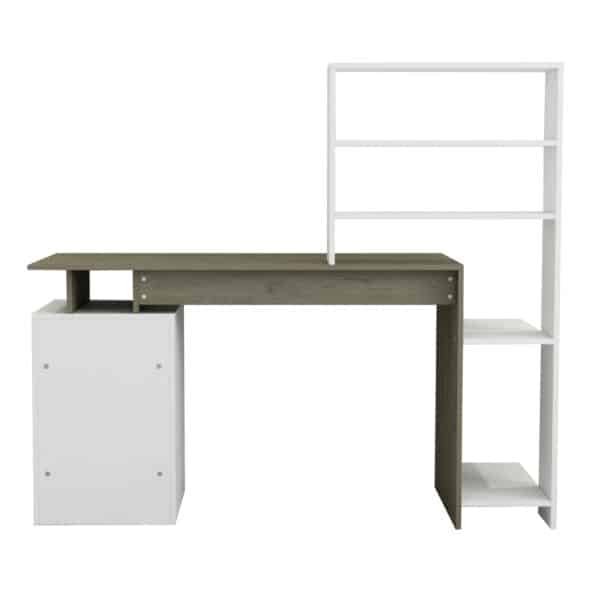 ΓΡΑΦΕΙΟ ΜΕ ΒΙΒΛΙΟΘΗΚΗ ROCHELL ΜΕΛΑΜΙΝΗ OLIVE GREY ΛΕΥΚΟ 146,3x55x128,8Υεκ.HM8886.11 - Image 5