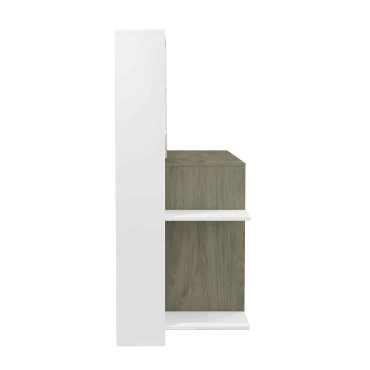 ΓΡΑΦΕΙΟ ΜΕ ΒΙΒΛΙΟΘΗΚΗ ROCHELL ΜΕΛΑΜΙΝΗ OLIVE GREY ΛΕΥΚΟ 146,3x55x128,8Υεκ.HM8886.11 - Image 6