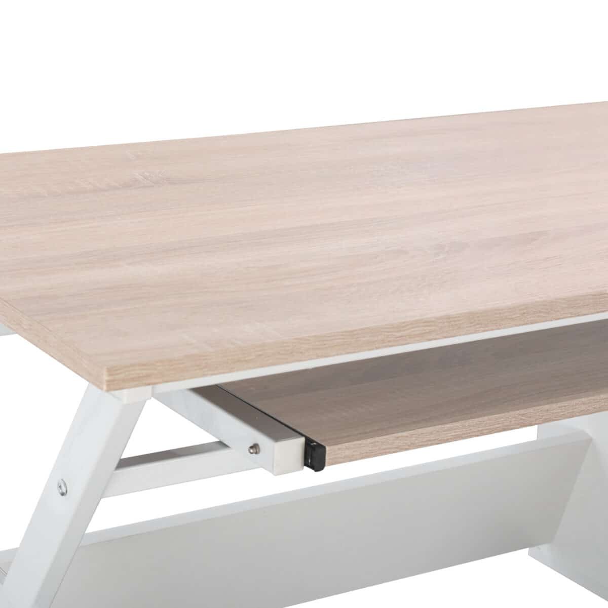 ΓΡΑΦΕΙΟ VITINO HM2130.01 ΜΕΛΑΜΙΝΗ-ΜΕΤΑΛΛΟ ΣΕ SONAMA-ΛΕΥΚΟ 120X60X76εκ. - Image 5