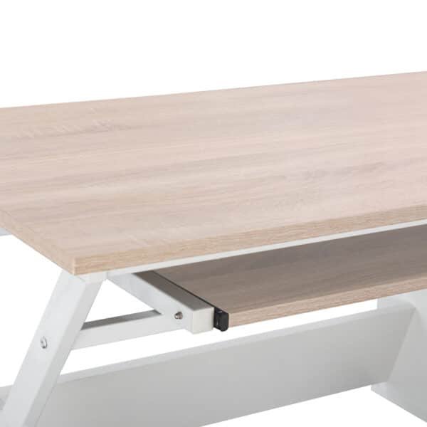 ΓΡΑΦΕΙΟ VITINO HM2130.01 ΜΕΛΑΜΙΝΗ-ΜΕΤΑΛΛΟ ΣΕ SONAMA-ΛΕΥΚΟ 120X60X76εκ. - Image 5