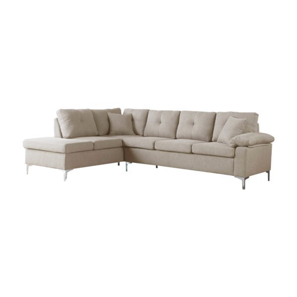 ΚΑΝΑΠΕΣ ΓΩΝΙΑ ΑΡΙΣΤΕΡΗ ZAILA HM3086L ΥΦΑΣΜΑ ΜΠΕΖ 260x195x95Υεκ.