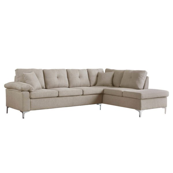 ΚΑΝΑΠΕΣ ΓΩΝΙΑ ΔΕΞΙΑ ZAILA HM3086R ΥΦΑΣΜΑ ΜΠΕΖ 260x195x95Υεκ.