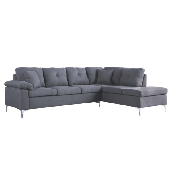 ΚΑΝΑΠΕΣ ΓΩΝΙΑ ΔΕΞΙΑ ZAILA HM3087R ΥΦΑΣΜΑ ΓΚΡΙ 282x197x90Y εκ.