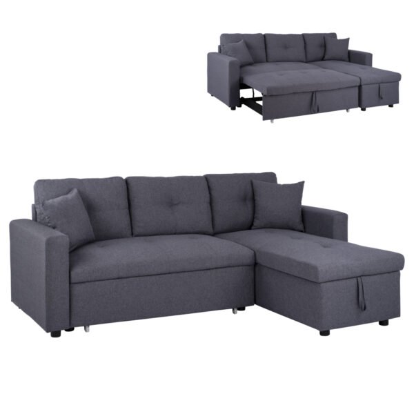 ΚΑΝΑΠΕΣ ΓΩΝΙΑ ΚΡΕΒΑΤΙ WAYNE 224x147x85Υεκ. HM3028.11 ΓΚΡΙ ΥΦΑΣΜΑ