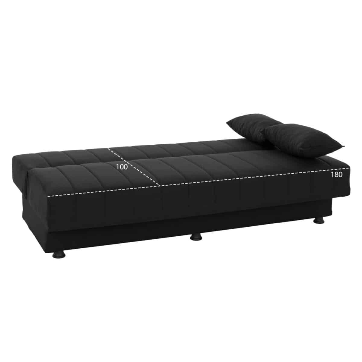 ΚΑΝΑΠΕΣ ΚΡΕΒΑΤΙ ANDRI ΤΡΙΘΕΣΙΟΣ ΜΑΥΡΟΣ HM3239.01-- 180x83x74Υεκ. - Image 4