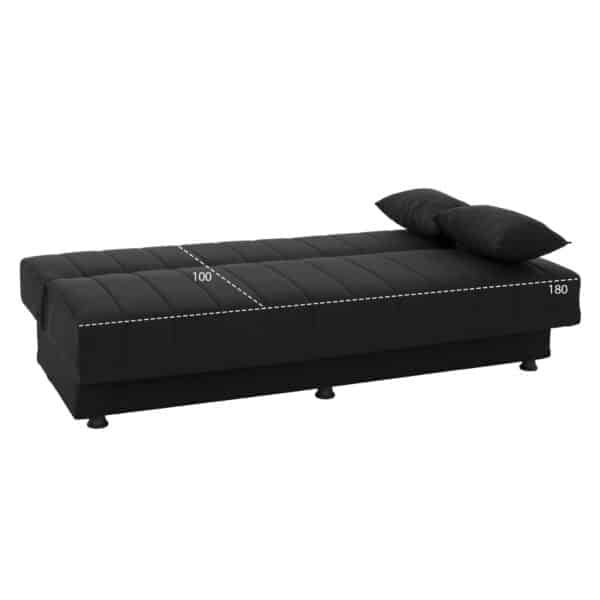 ΚΑΝΑΠΕΣ ΚΡΕΒΑΤΙ ANDRI ΤΡΙΘΕΣΙΟΣ ΜΑΥΡΟΣ HM3239.01-- 180x83x74Υεκ. - Image 4
