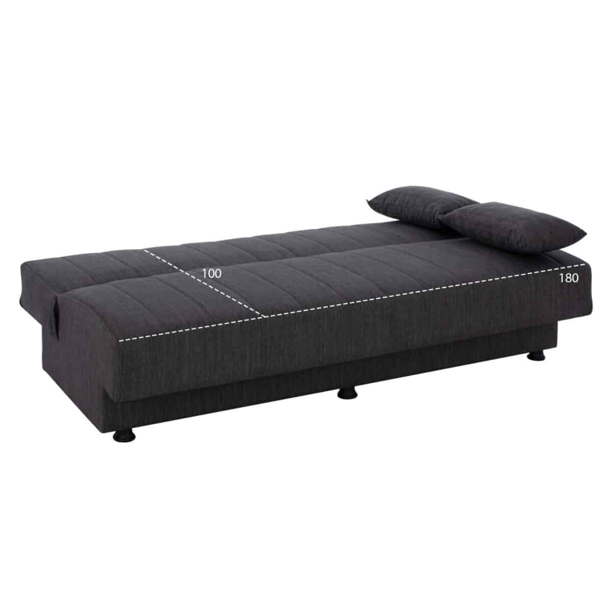 ΚΑΝΑΠΕΣ ΚΡΕΒΑΤΙ ΤΡΙΘΕΣΙΟΣ ΓΚΡΙ HM3239.03 180x83x74Υεκ. - Image 4