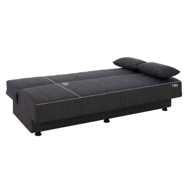 ΚΑΝΑΠΕΣ ΚΡΕΒΑΤΙ ΤΡΙΘΕΣΙΟΣ ΓΚΡΙ HM3239.03 180x83x74Υεκ. - Image 4