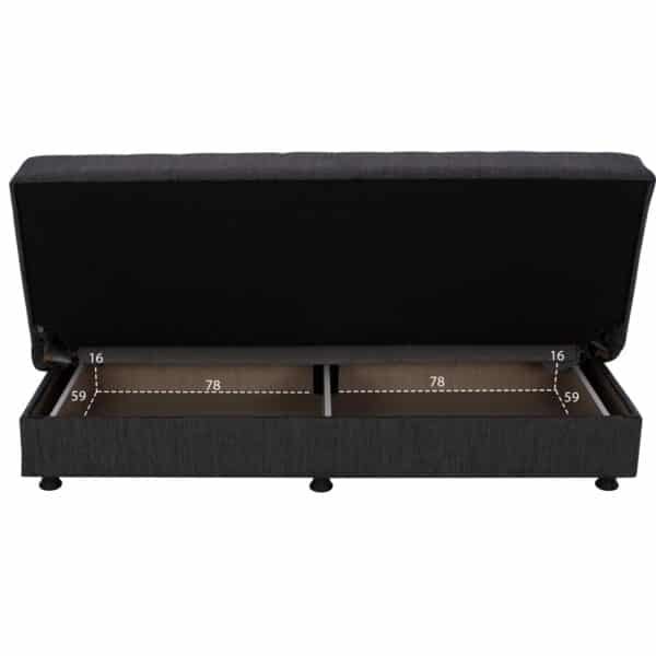 ΚΑΝΑΠΕΣ ΚΡΕΒΑΤΙ ΤΡΙΘΕΣΙΟΣ ΓΚΡΙ HM3239.03 180x83x74Υεκ. - Image 6